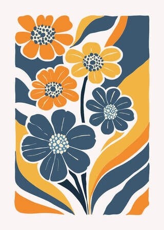 Abstrakta blommor 2 - poster