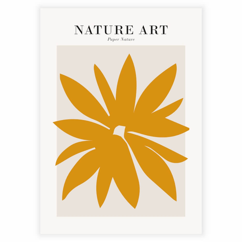 Vacker naturlig blomkonst i gul affisch