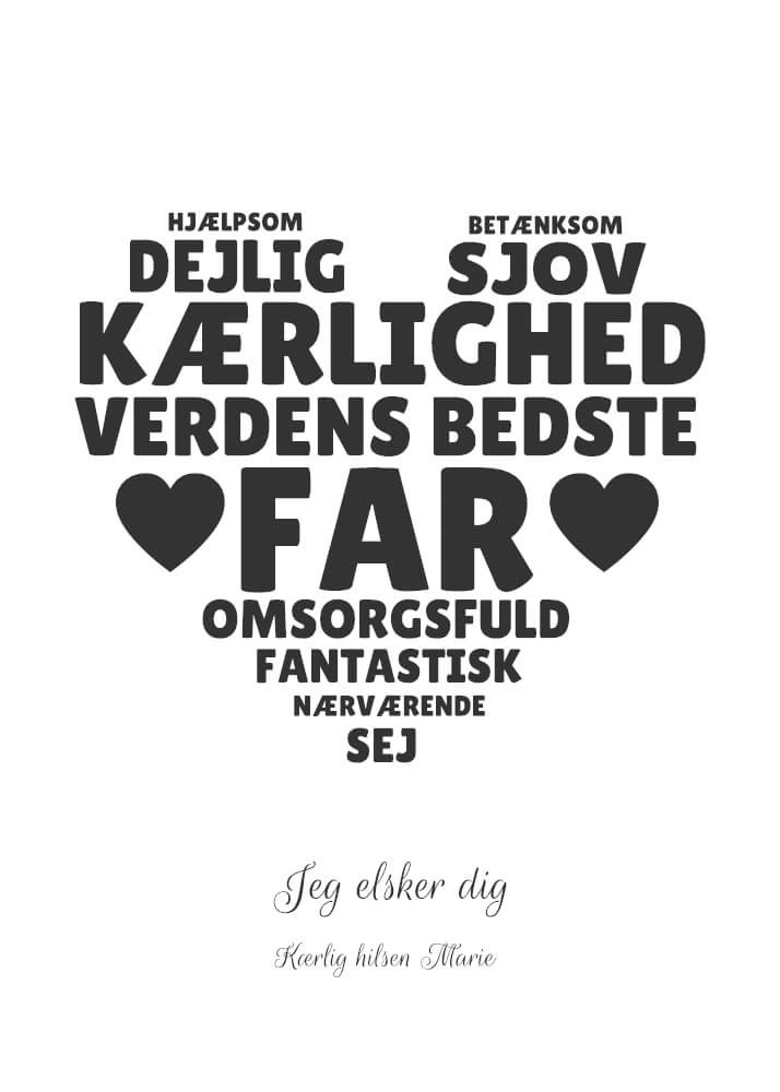 Hjärta till pappa med personlig hälsning