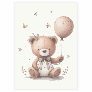 Affisch för Nallebjörnens ballongäventyr.
