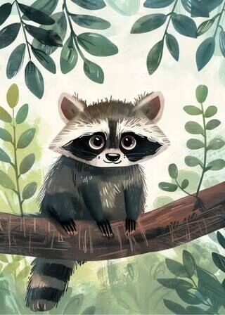 Sweet Symbiosis of the Forest: Raccoon Poster