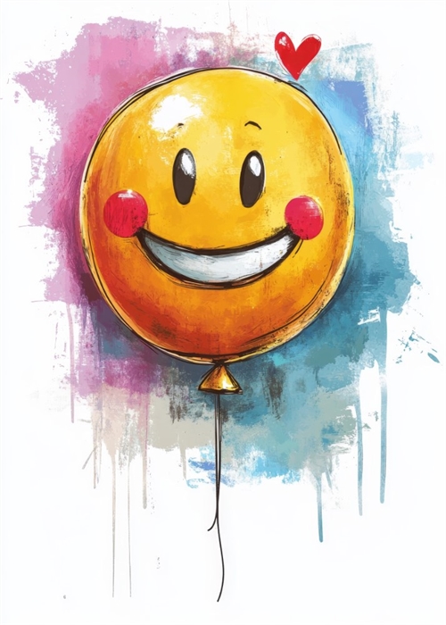 Affisch Smileyballong