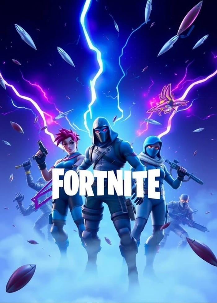 Affisch med Fortnite 4 supercool spelaffisch