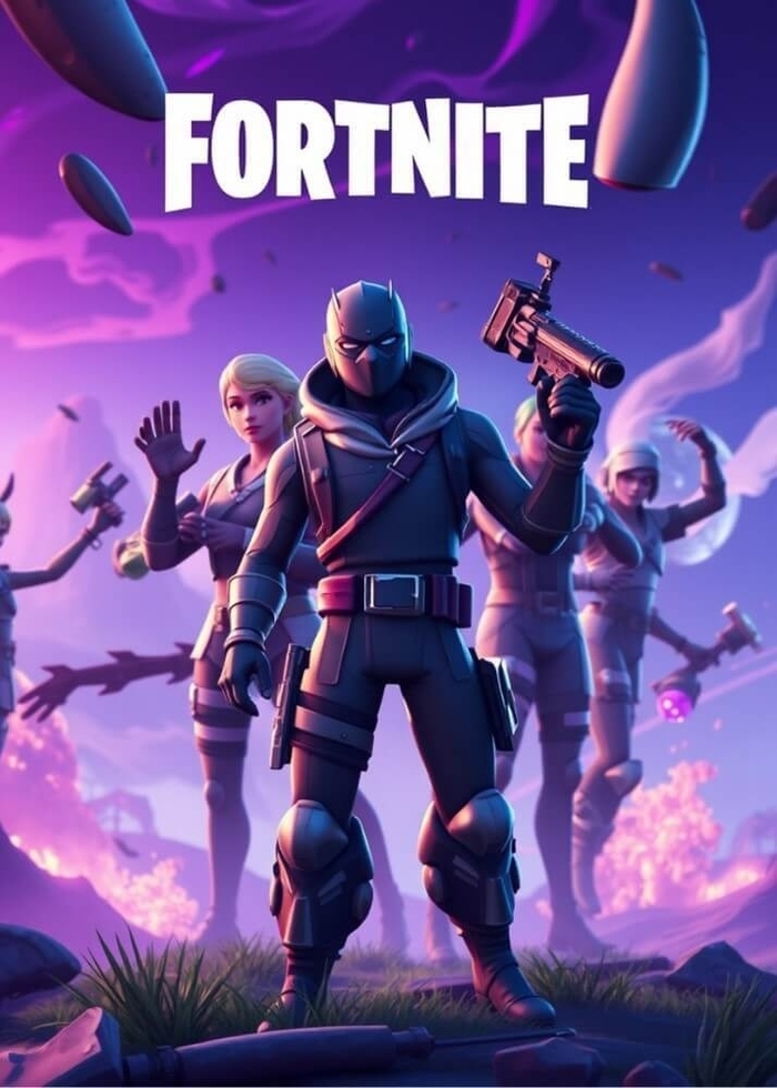 Affisch med Fortnite 5 supercool spelaffisch