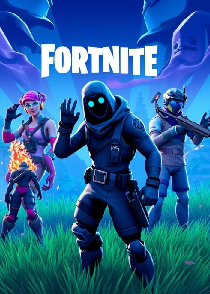 Affisch med Fortnite 9 supercool spelaffisch