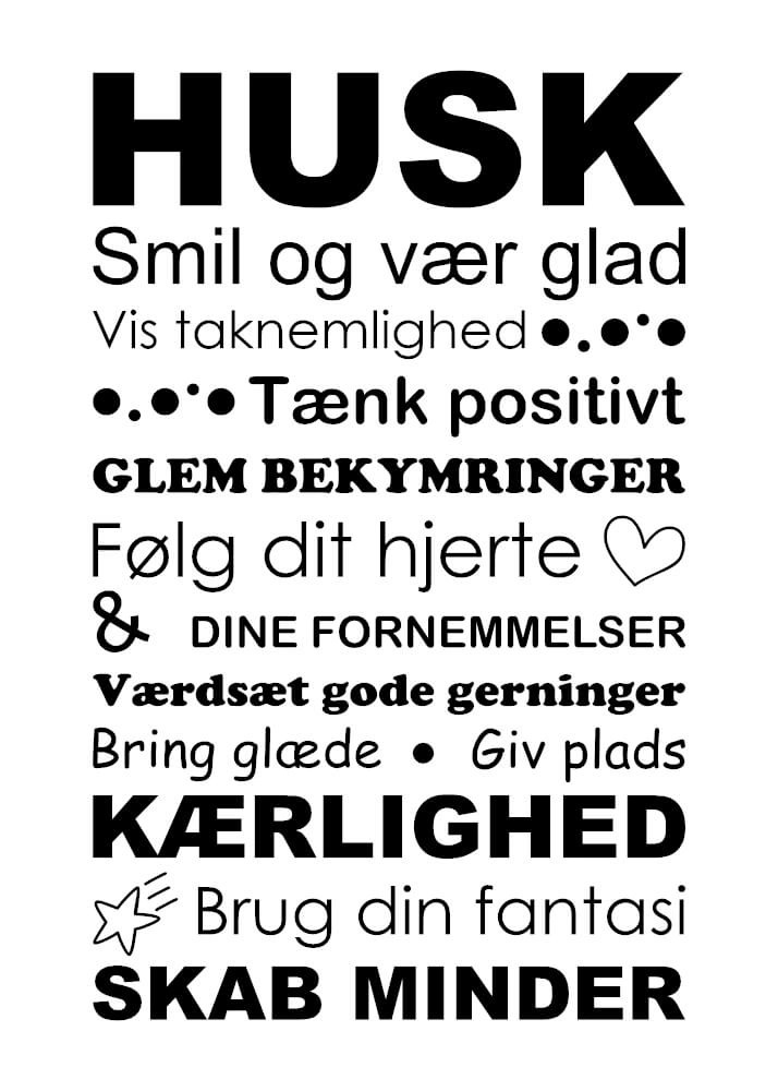 Textposter - Kom ihåg att le och var glad