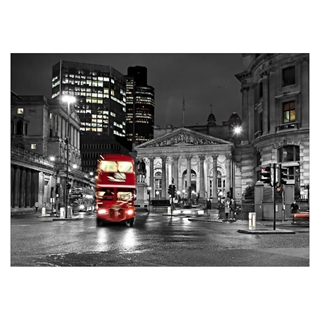 Affisch med london by night med röd buss