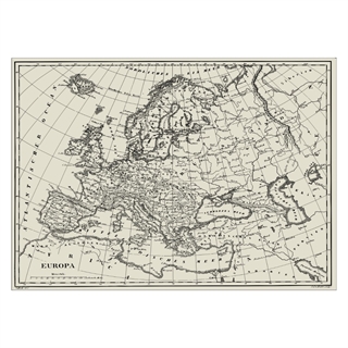 Poster med historisk karta över Europa från 1851