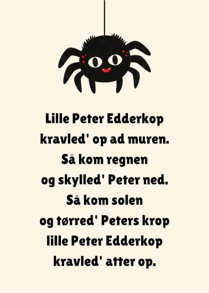 Barnposter med barnsången Lille Peter Edderkop