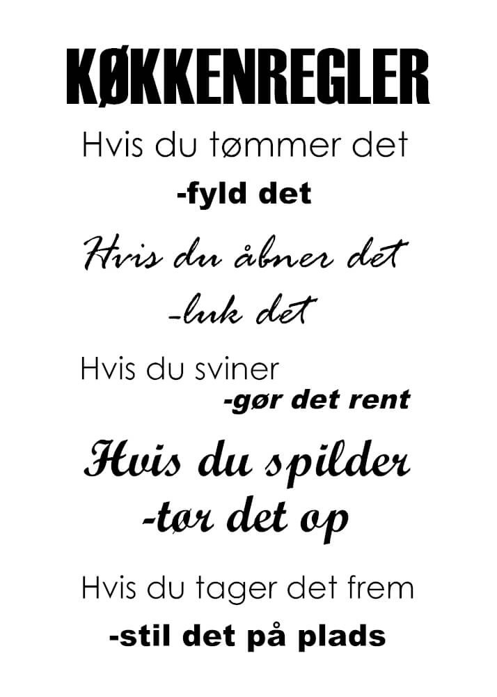 Poster - Med Köksregler