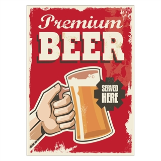 Poster med text Premium öl