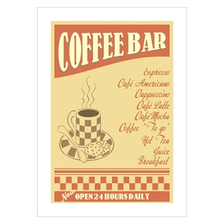 Poster med retro kaffebar