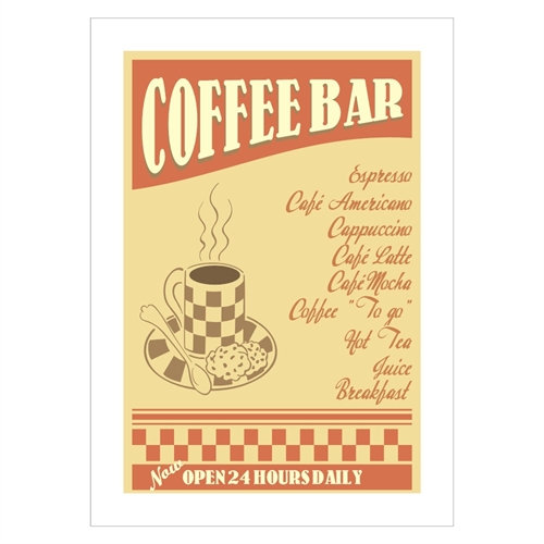 Poster med retro kaffebar