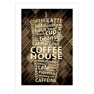 Poster med text Kaffe kaffe kaffe
