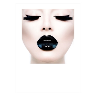 Poster med kvinna med svarta läppar - Svarta läppar