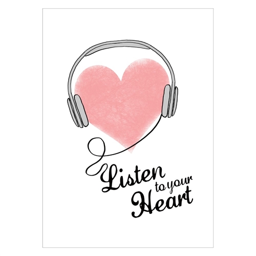 Poster med hjärta och textlista till ditt hjärta