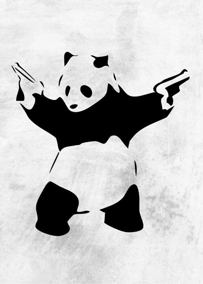 Poster - Beväpnad panda av Banksy