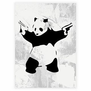Poster med beväpnad panda av banksy