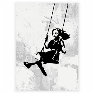 Poster av flicka på sväng av Banksy