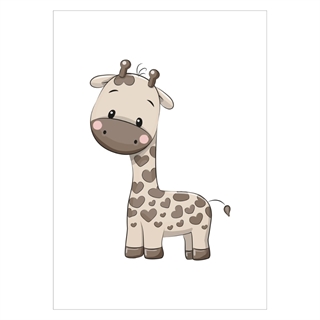Poster - Söt giraff står upp
