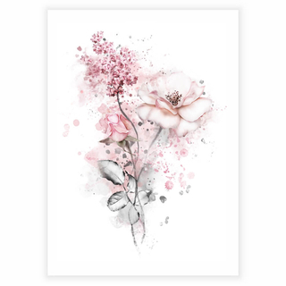 Poster - Akvarell blommor
