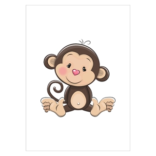 Härlig barnposter med Cute Monkey