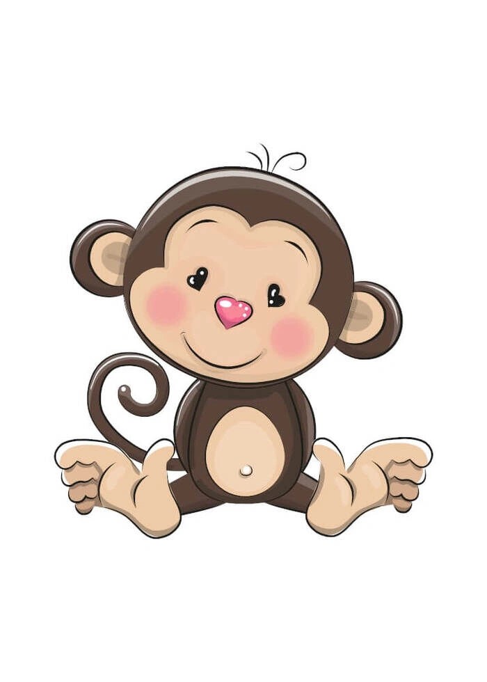 Härlig barnposter med Cute Monkey