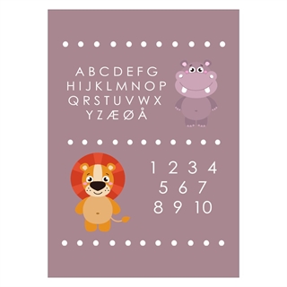 Härlig inlärningsposter med ABC och siffror - snygg barnposter med alfabet och nummerkort