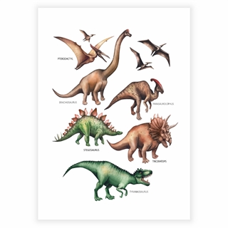 Poster med dinosaurier