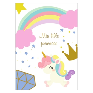 Poster med enhörning och texten min lilla prinsessa