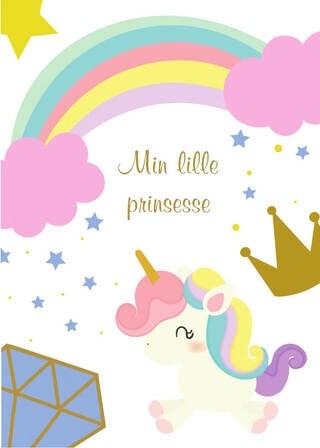 Poster - Unicorn lilla prinsessa