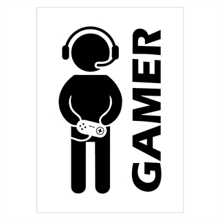 Poster med gamer boy och texten Gamer