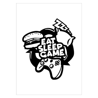 Poster med texten äta sömn spel - controller