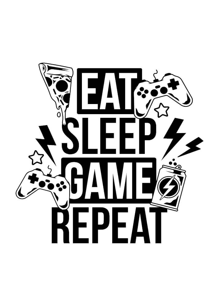 Poster - Eat - sleep - game - repeat 2 färger