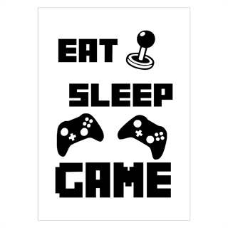 Poster - Eat - sleep - game med joystick og kontroller