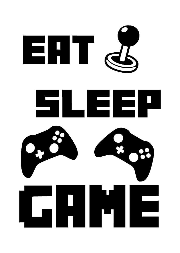 Poster - Eat - sleep - game med joystick og kontroller