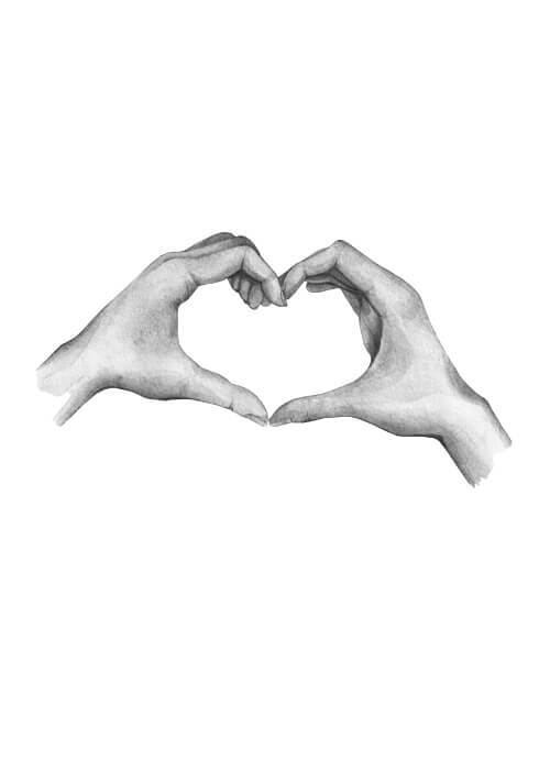 Hjärta hand - poster