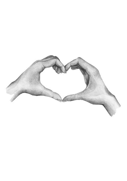 Hjärta hand - poster