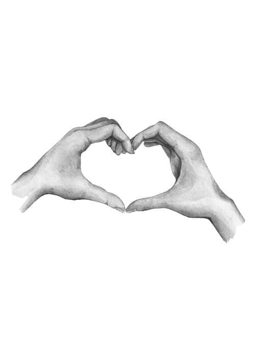 Hjärta hand - poster