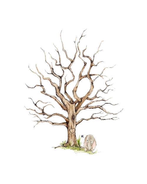 Fingeravtrycksaffisch med kanin för dop