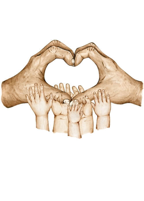 Morföräldrar till 5 barnbarn (Färg) - Poster