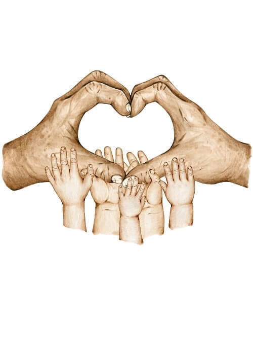 Morföräldrar till 5 barnbarn (Färg) - Poster