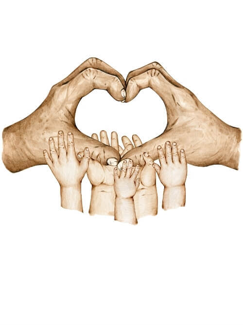 Morföräldrar till 5 barnbarn (Färg) - Poster