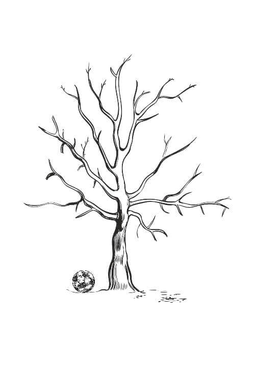 Fingeravtrycksaffisch med trä och fotboll