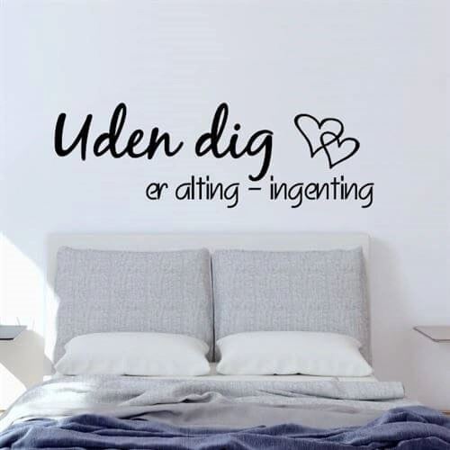 Wallstickers med texten Utan dig är allting - ingenting