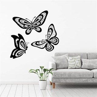 Vackra fjärilar 3 st - Wallstickers