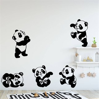 Wallstickers - 5 legend panda björnar