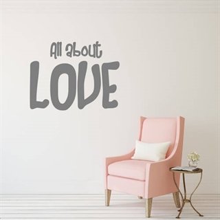 Wallstickers med text All about love 