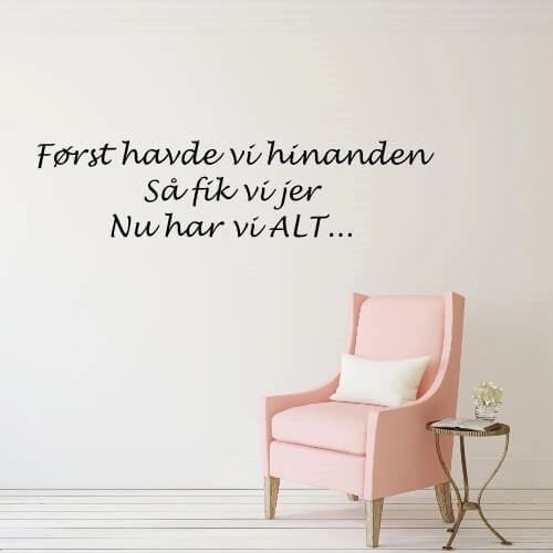Wallstickers med text Nu har vi ALLT