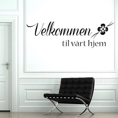 Wallsticker Välkommen till vårt hem med blomma